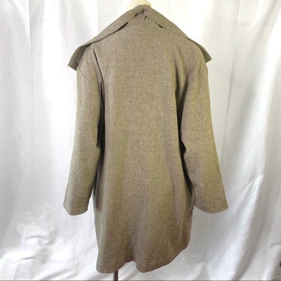 LINDA LUNDSTRÖM OVERSIZED  WOOL TRENCH COAT LARGE POCKETS MADE IN CANADA SIZE 6 - Picture 5 of 11